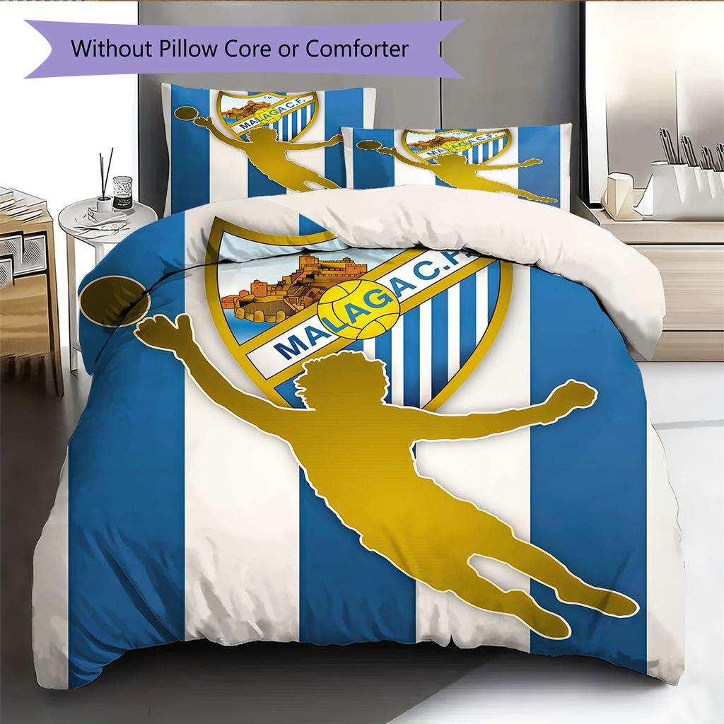 Set Copripiumino Trapuntato con Logo di Málaga Federa Decorazione per la Casa Regalo di Compleanno (1 * copripiumino + 2 * federa, senza nucleo)