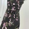 Abito Sexy Floreale Francese con Spalline Sottili Senza Maniche Elegante Stretta in Vita Estate 2026 Abito Bodycon Moda Vintage Abiti Neri