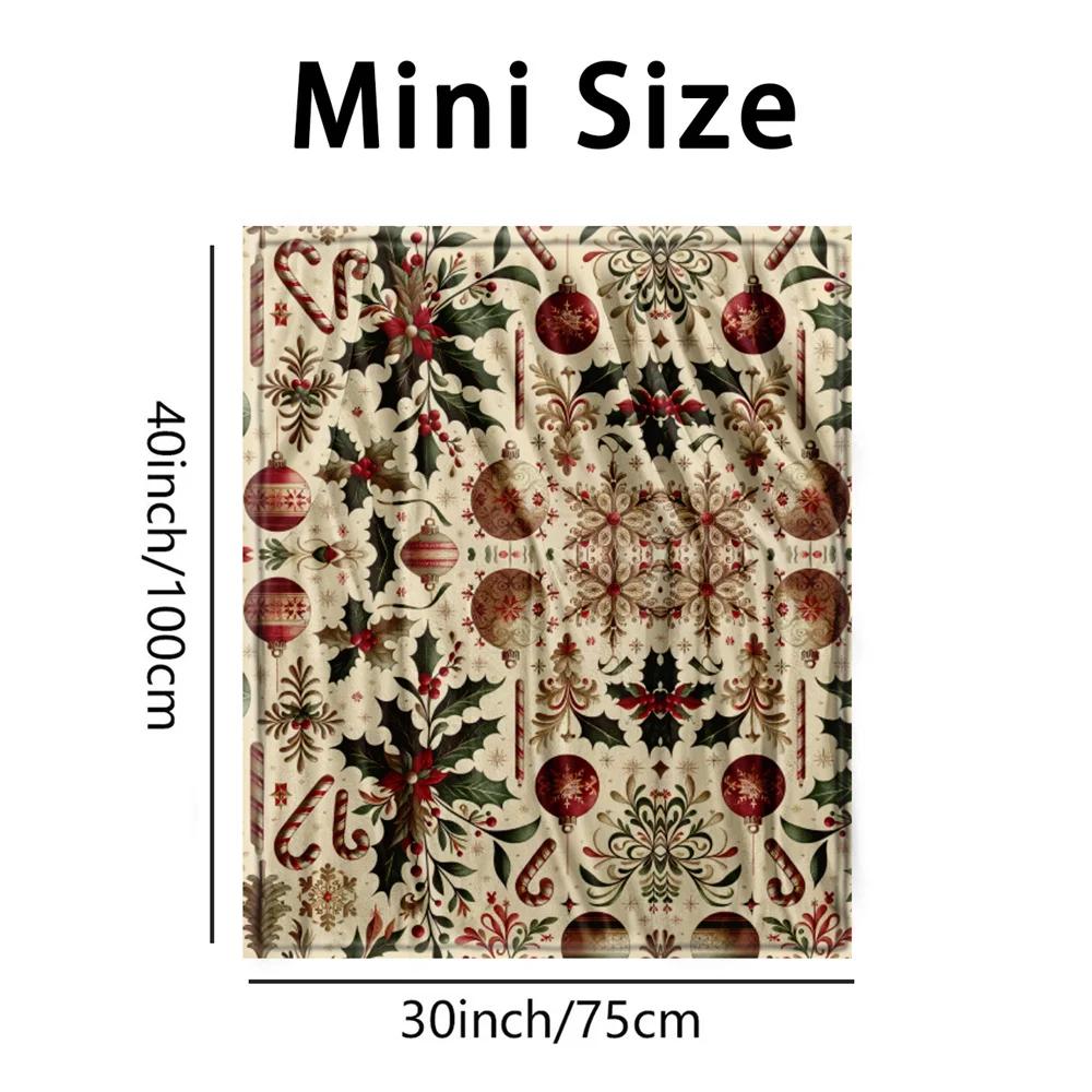 Festive Christmas Ball Design Soft Microfiber Throw Blanket – Cozy for Bed, Sofa, Camping, Picnic & Winter Holiday Decor