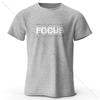 Focus Letter Minimalist Style Cotton TShirt Lightweight Round Neck Short Sleeve Tee Perfect For Unisex Unisex