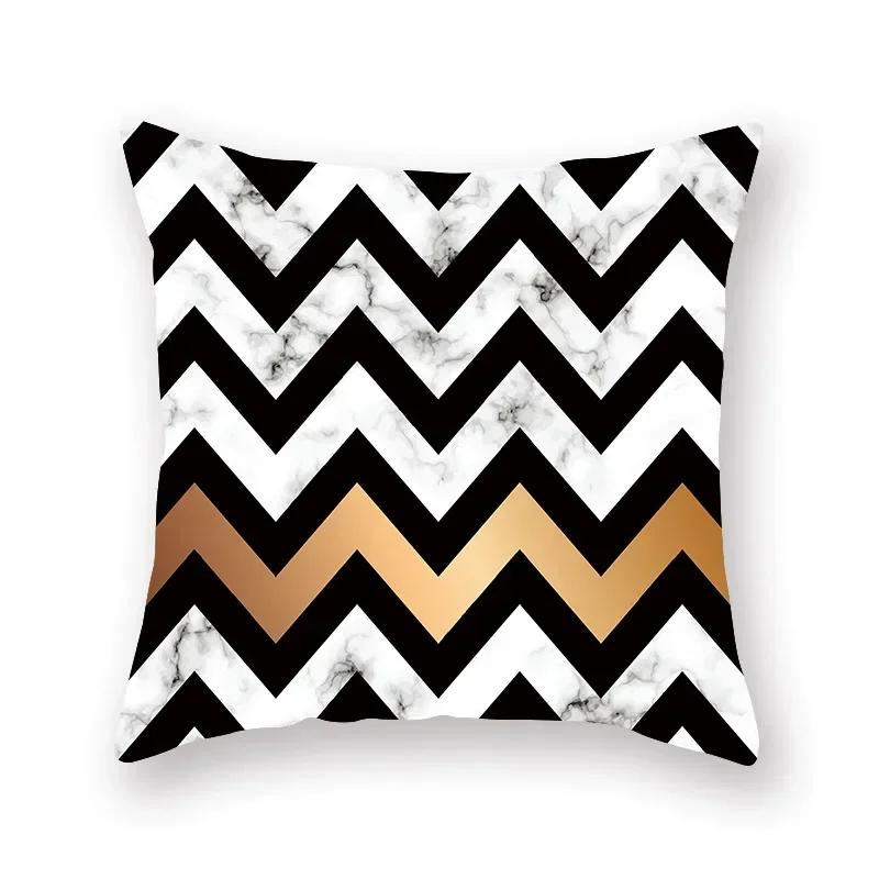 

Золотой Черный Геометрический Мрамор Диван Декоративная Наволочка Подушка Наволочка Диван Полосатые Наволочки Накидные Подушки 66x66cm