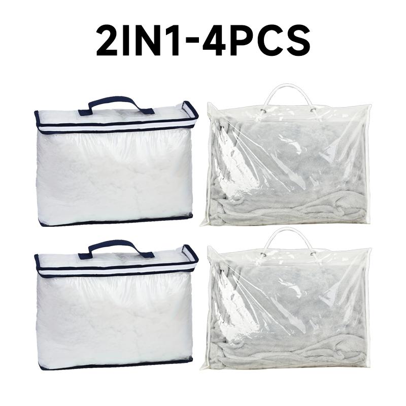 Transparent PVC packaging bags portable bedding blanket packaging pillowcase storage bag