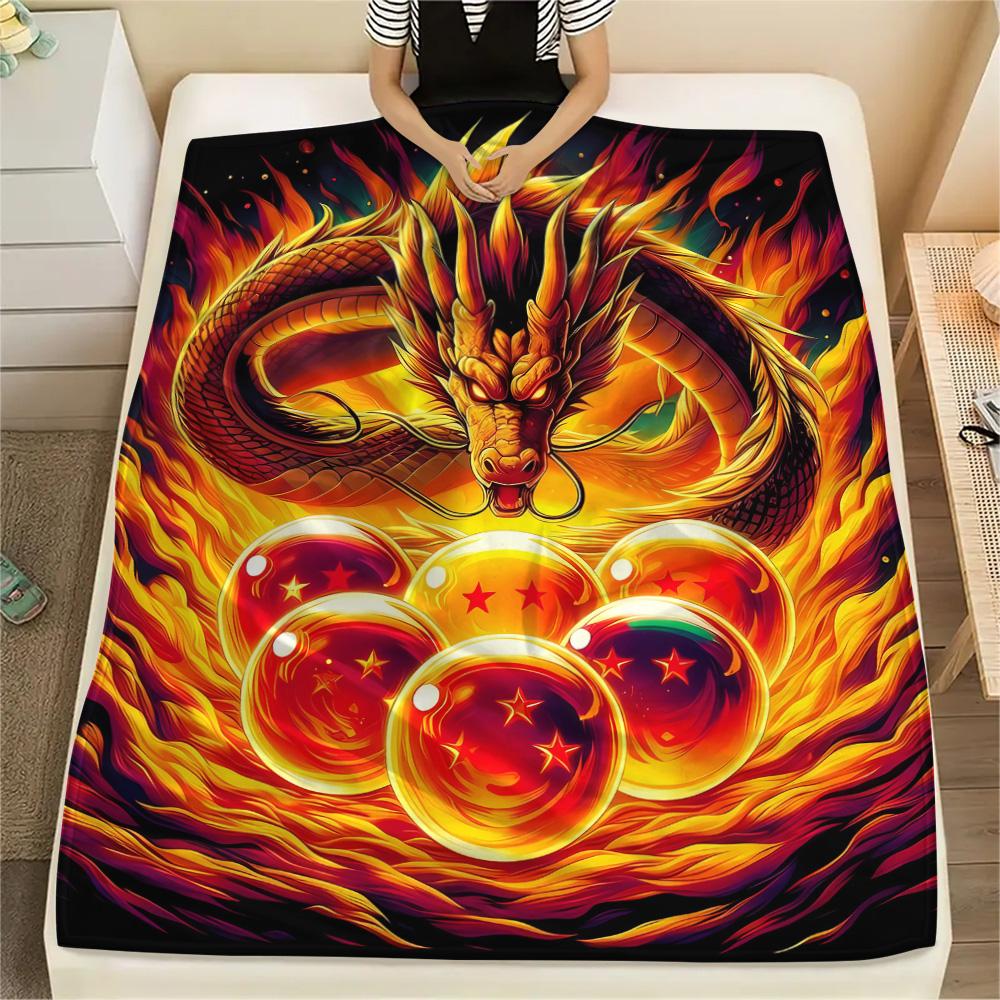 1PC Dragon Ball Super Patterned Flannel Blanket Suitable For All Seasons For Home Decor Warmth And Comfort Gifts Holiday Present
