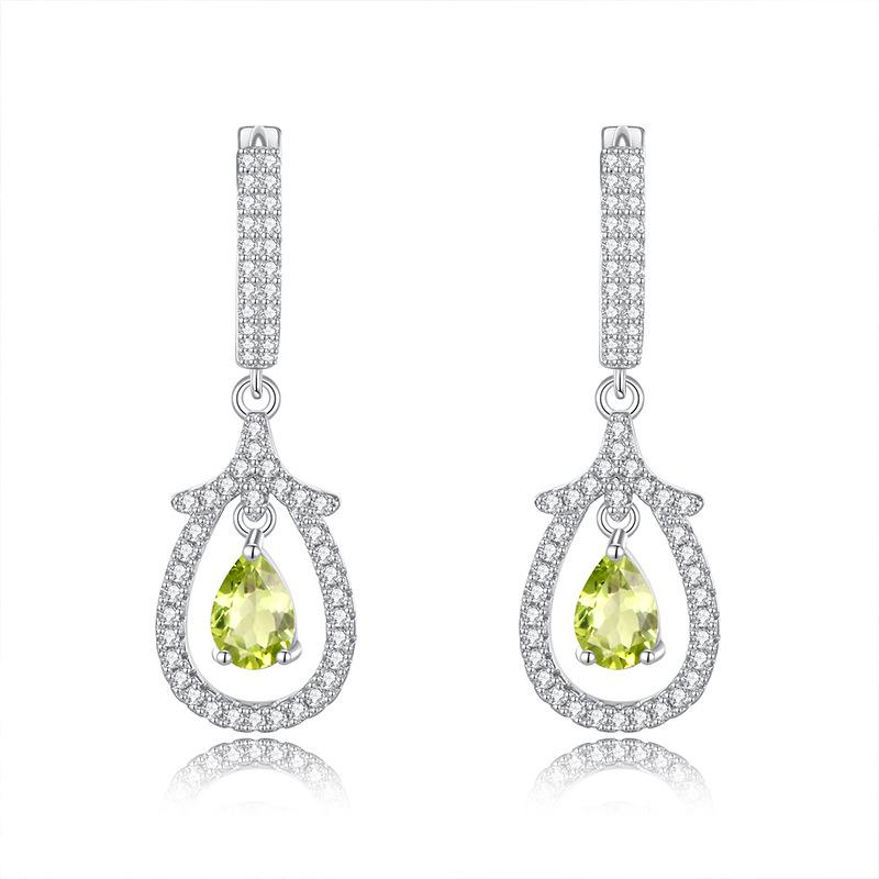 S925 Sterling Silver Earrings for Women Natural Crystal Stone Fashion Niche Girls Earrings Jewelry Gift