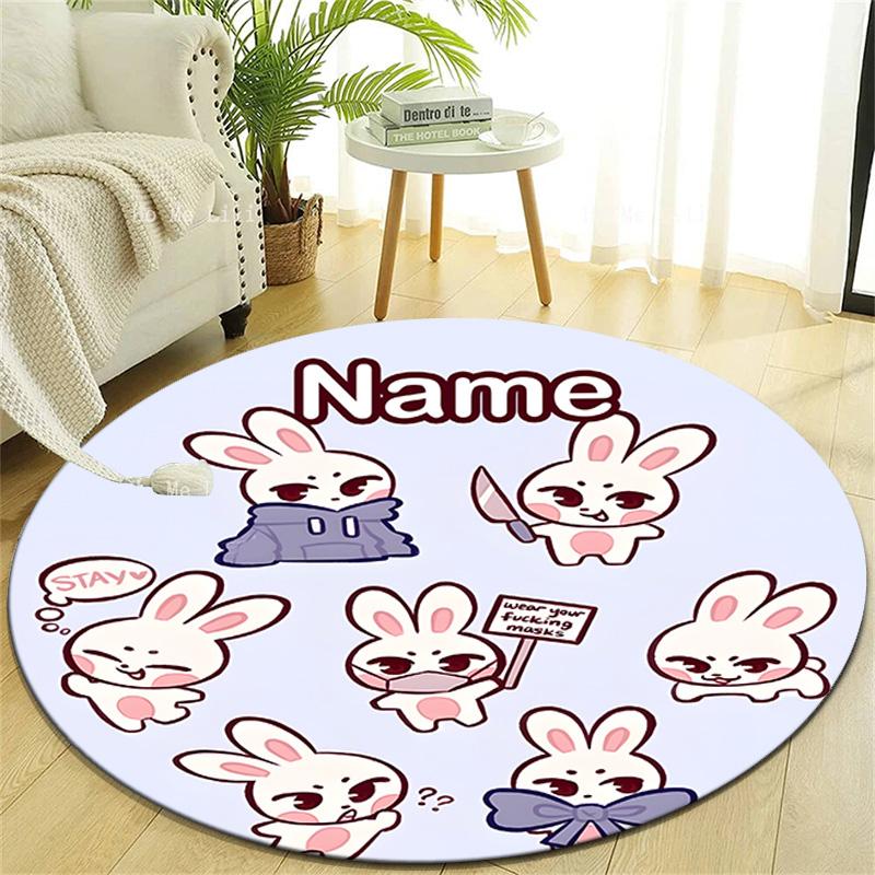 Personalized K-Kpop Team Round Chair Office Rug - Perfect for Mat, Office Chair & More - Ideal Gift for Birthdays and Holidays