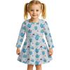 Kids Girls Casual Daily Dress Cute Cartoon Print Long Sleeves Dance Wear Princess Dress  2-12 Years