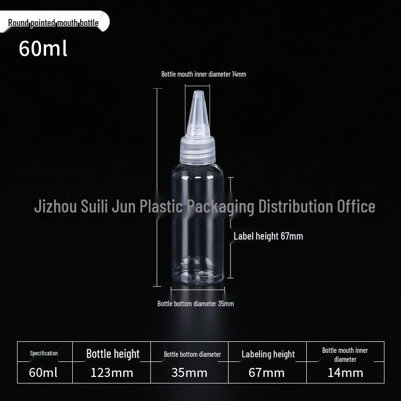 5-200ml Clear Pointed Tip Plastic Dropper Bottle
