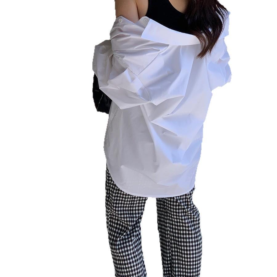 Korean Chic Stylish Women's Loose-Fit Shirt - Spring/Autumn Trendy BF Lazy Style