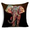 Home Decor Pillowcase Sofa  Polyester Elephant Print Cushion Cover Indian Style Animal