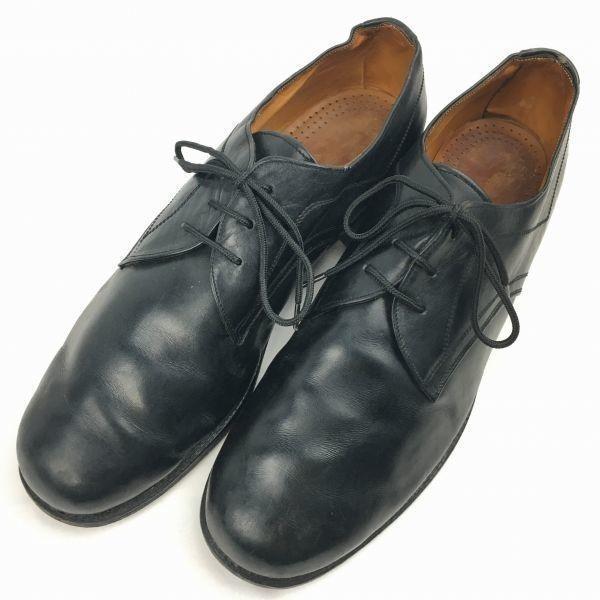 Pre-80s Agal Handmade Wooden Peg Vintage Plain Toe Black Size 26.5-27.0cm Continental Men's(USED)
