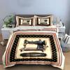 Vintage Sewing Machine Set Multiple Sizes Kid'S And Adults' Bedroom Exquisite 3Pc Bedding Set, Gift