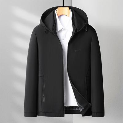 Frühling und Herbst Neue Jacke Lässige Jacke für junge und mittelalte Männer Dünne Kapuzenjacke Herrenbekleidung