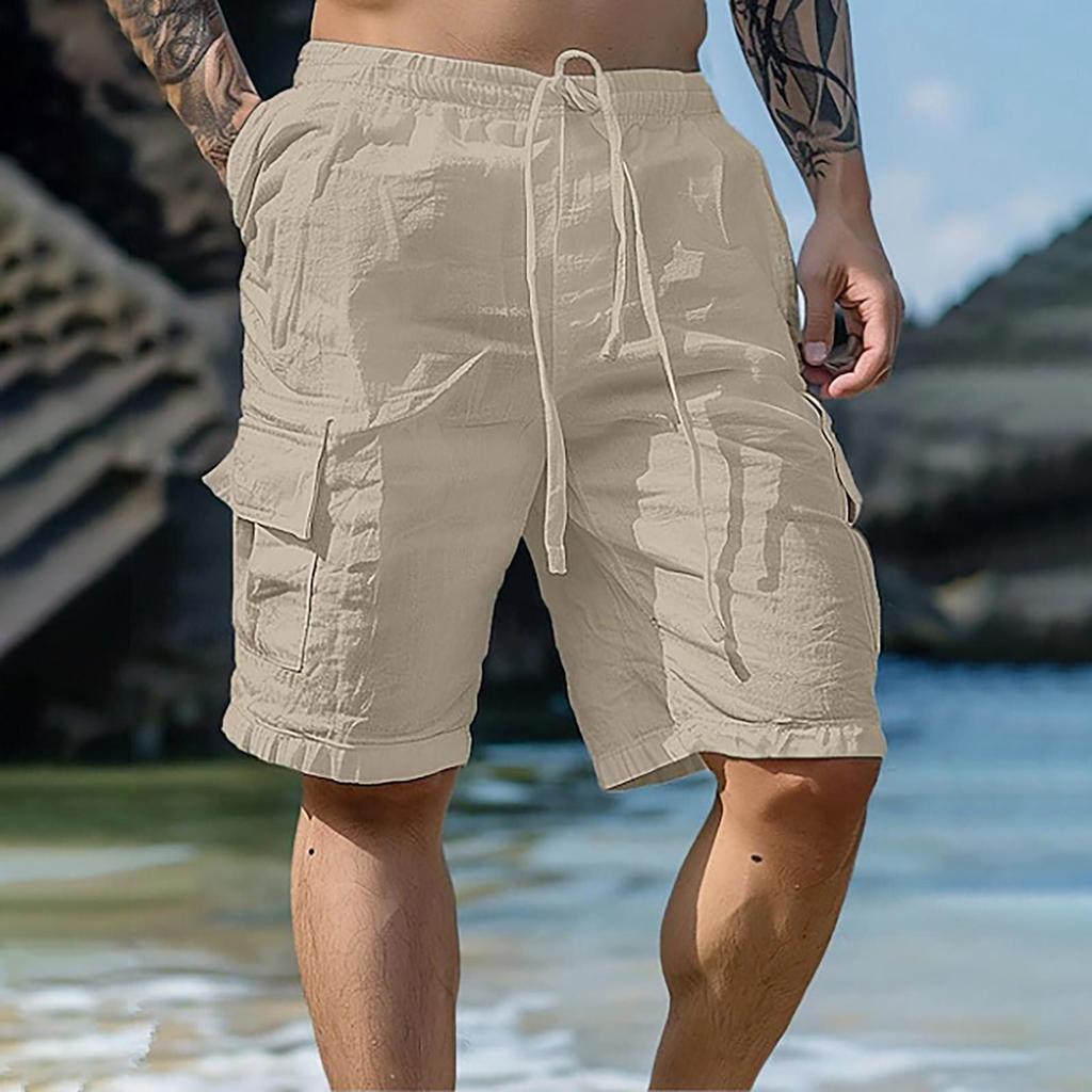 Men's Sports Cotton Casual Loose Shorts Casual Pajamas Pocket Jogging Shorts Pants