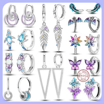 Hoop Earring New 925 Silver Earring Women Drop Earring For Wedding Engagement Birthday Party Fashion Jewelry Gift