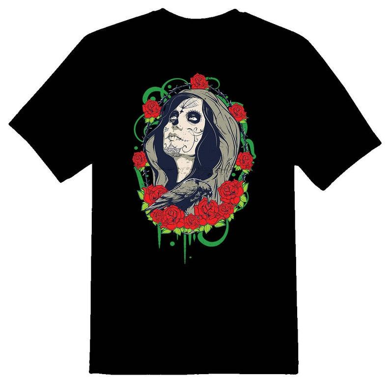 The Raven queen and roses black tee 120
