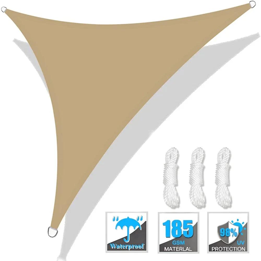 Triangle Sun Shade Sail Canopy UV Block Sunshade Sails Sunscreen for Outdoor Patio Garden Backyard Awning Sunsail with Free Rope