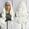 AIMEYA White Lace Wig 13x4 Long Body Wave Lace Front Synthetic Hair Wigs for Women Natural Hairline Daily Wear Cosplay Party