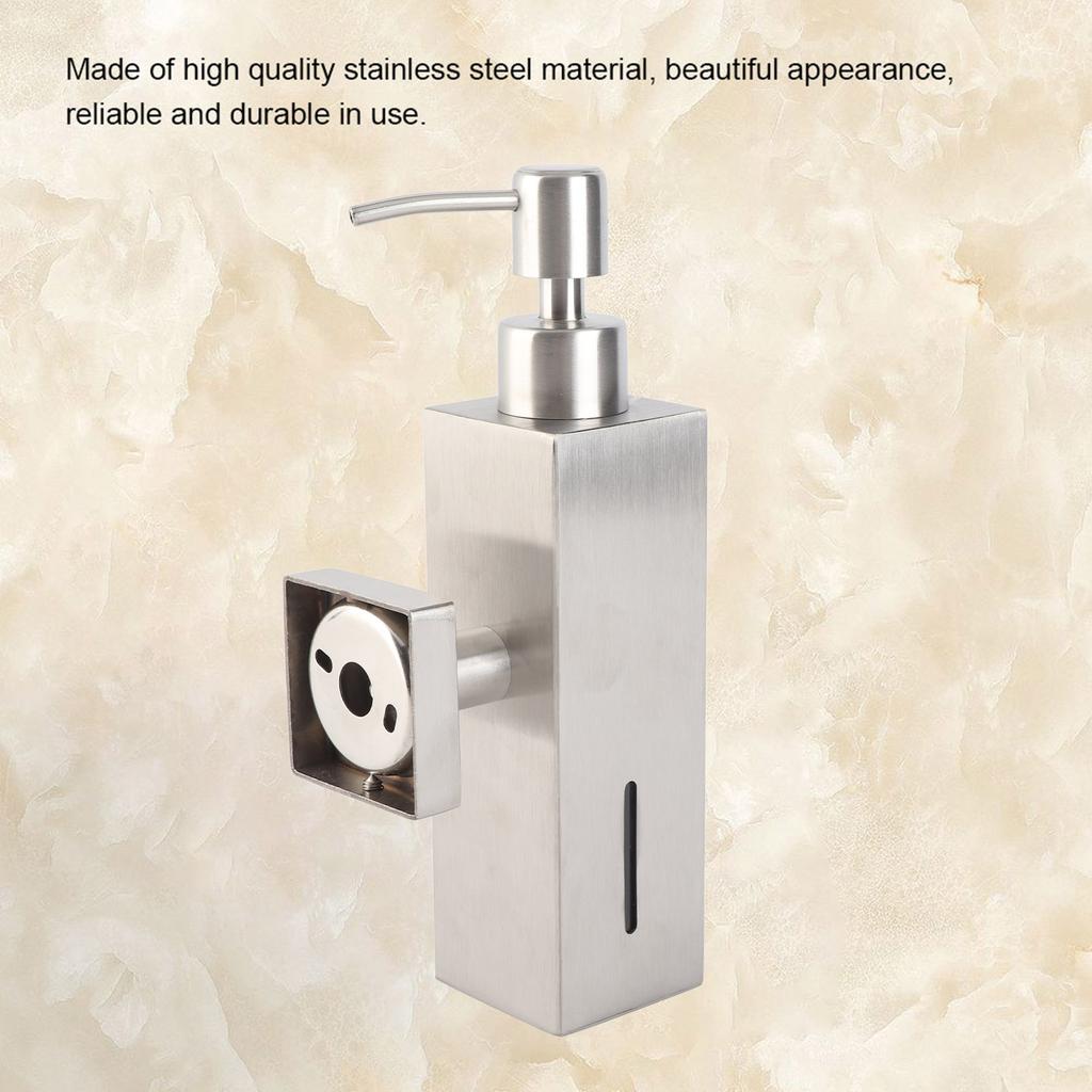 Wandmontierter Edelstahl Quadratischer Manueller Hand Flüssigseife Lotion Spender für Zuhause Badezimmer