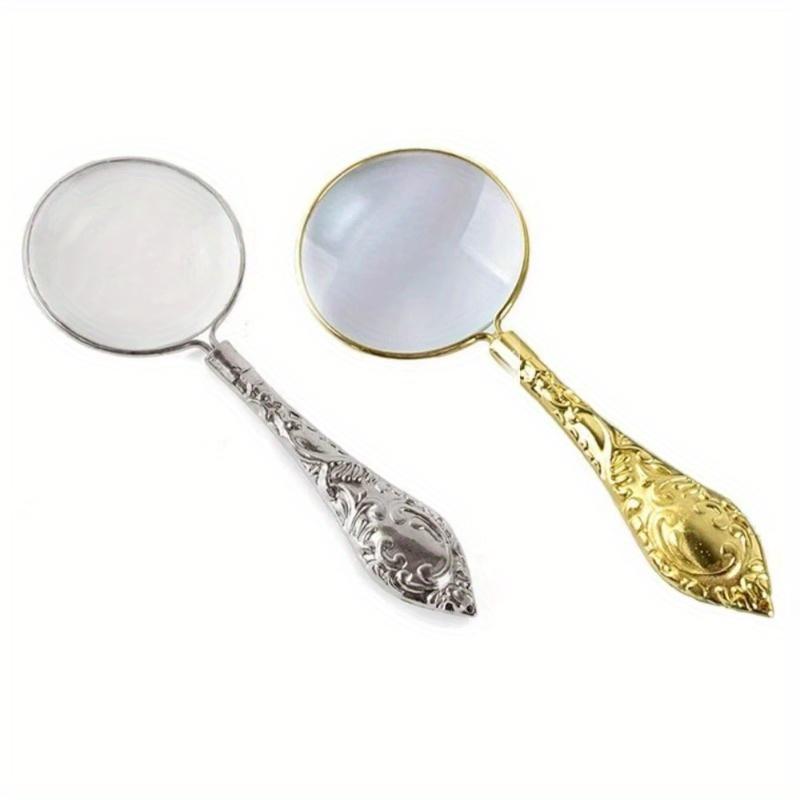 1PC Magnifying Glass Glass Lens Loupe Magnifier Delicate Pattern Handle Handheld Retro Portable Magnifying Glass Pocket Tools