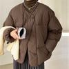 Single-breasted collarless down jacket women's autumn and winter fashion versatile light and thin literary white duck down light coat