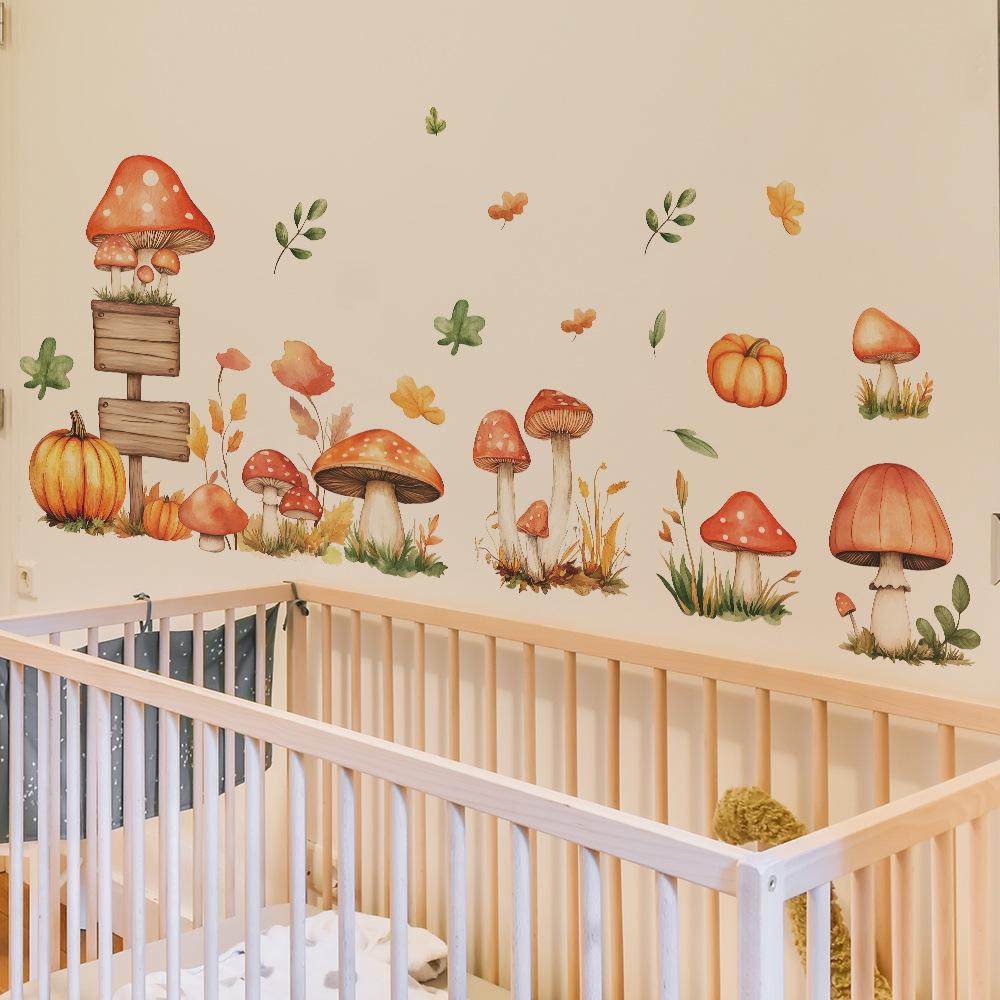 Fun-e140 Bemalte Pilz Kürbis Straßenschilder DIY Schlafzimmer Wohnzimmer Heimdeko Wandaufkleber