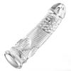 Male Extension Condom Dotted Thread Textured Soft Latex Extra Sensation Adult Extended Sleeve Type