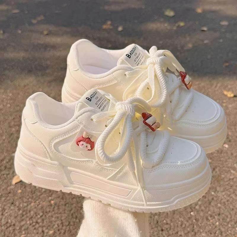 Girls 2025 Spring New Student Casual Shoes Versatile Children's Shoes Soft Sole Wear-resistant Sports Shoes Small White Shoes