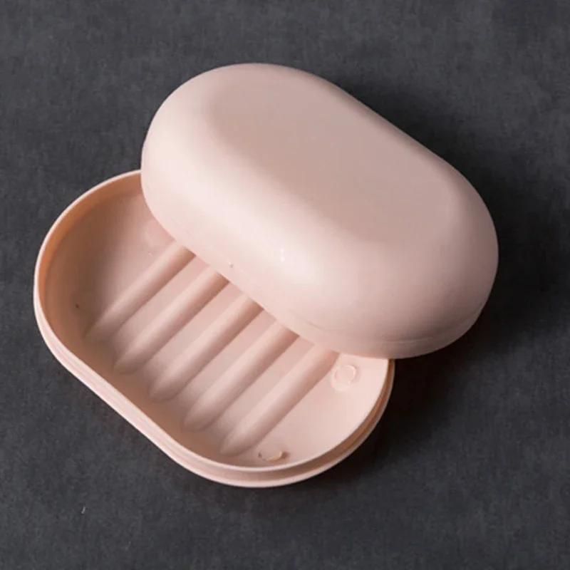 Portable Plastic Soap Protector Case for Bathroom Shower, 1 Pcs Storage Holder Plate Tray Dish for Home and Travel