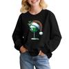 Kids' Fashion Loose-Fit Casual Long-Sleeve Christmas Print Oversized Crewneck Sweatshirt
