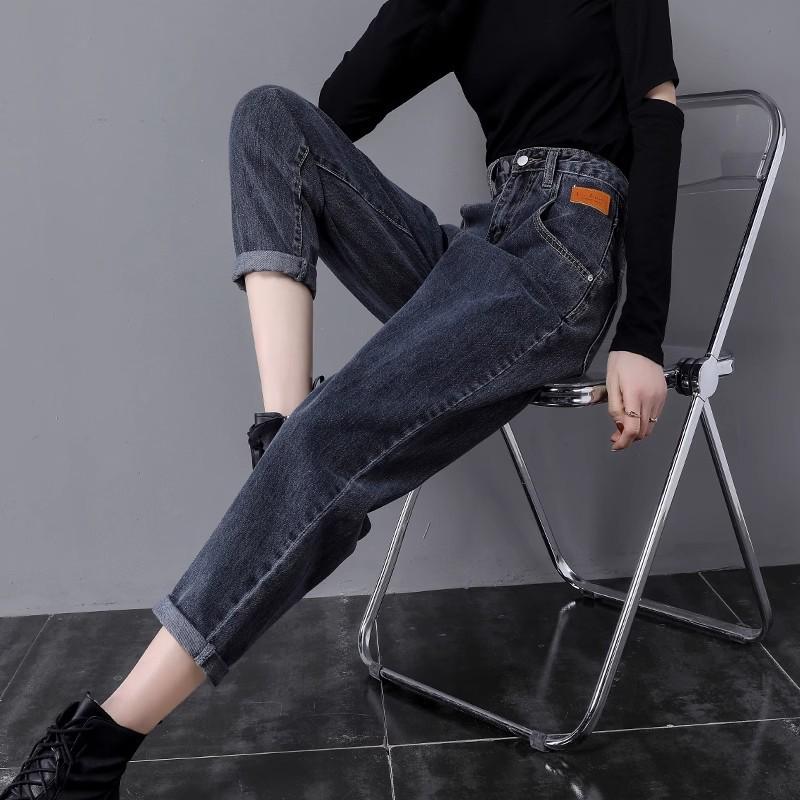 

Women s High Waist Loose-Fit Carrot Jeans - Summer 2024 Collection XL серый/синий