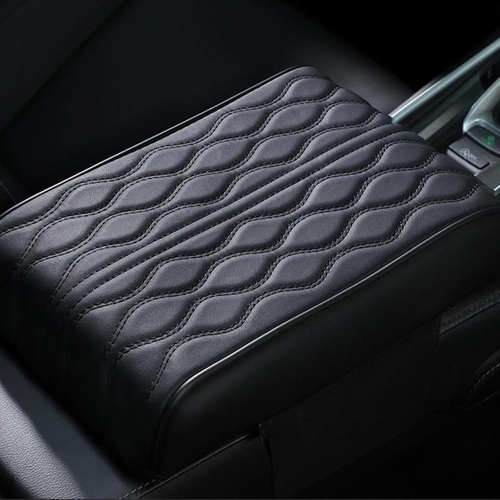 Upgraded Universal Style Memory Cotton Car Armrest Box Pad, Leather Car Armrest Cushion Center Console Cover Pad, Universal Vehicle Seat Box Cushion