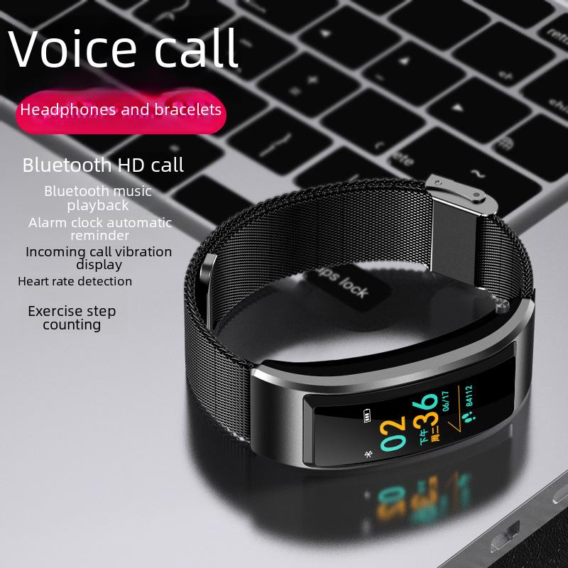Smart Bracelet with Bluetooth Earbuds: B6S Color Screen Sports Watch for Calls and More