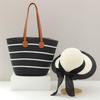 Mei Wan Er Striped Straw Beach Bag Set