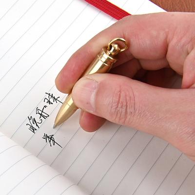 Outdoor Necssery Mini Grip Pen Dry Quickly Brass Comtable Anti-oxidation Solid Brass Ballpoint Pen