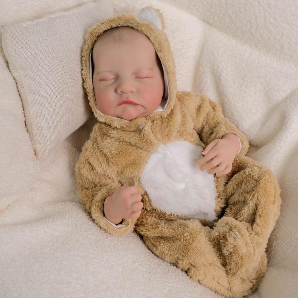 45cm Cloth Body Full Silicone Body Optional Reborn Dolls Levi High Painting Realistic Baby Girls Doll with Bald Hair Kid's Birthday Christmas Dolls