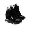 Hidden Inner Height Increase High-Top Women'S Shoes Color Matching Slope Heel Casual Velcro Sneakers Women