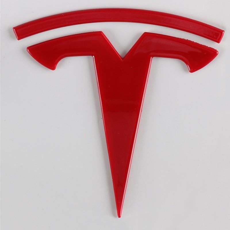 For Tesla Model 3 Mode Y Zinc Alloy Car Front Hood Logo Sticker Styling Auto Body Rear Trunk Emblem With Radian Accessories