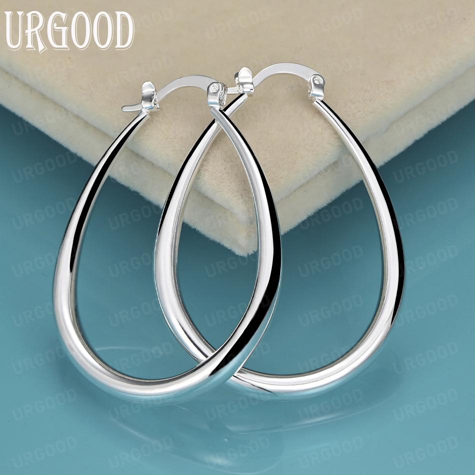 925 Sterling Silver Fashion Gift U-Shaped Pierced Earrings Wedding Jewelry
