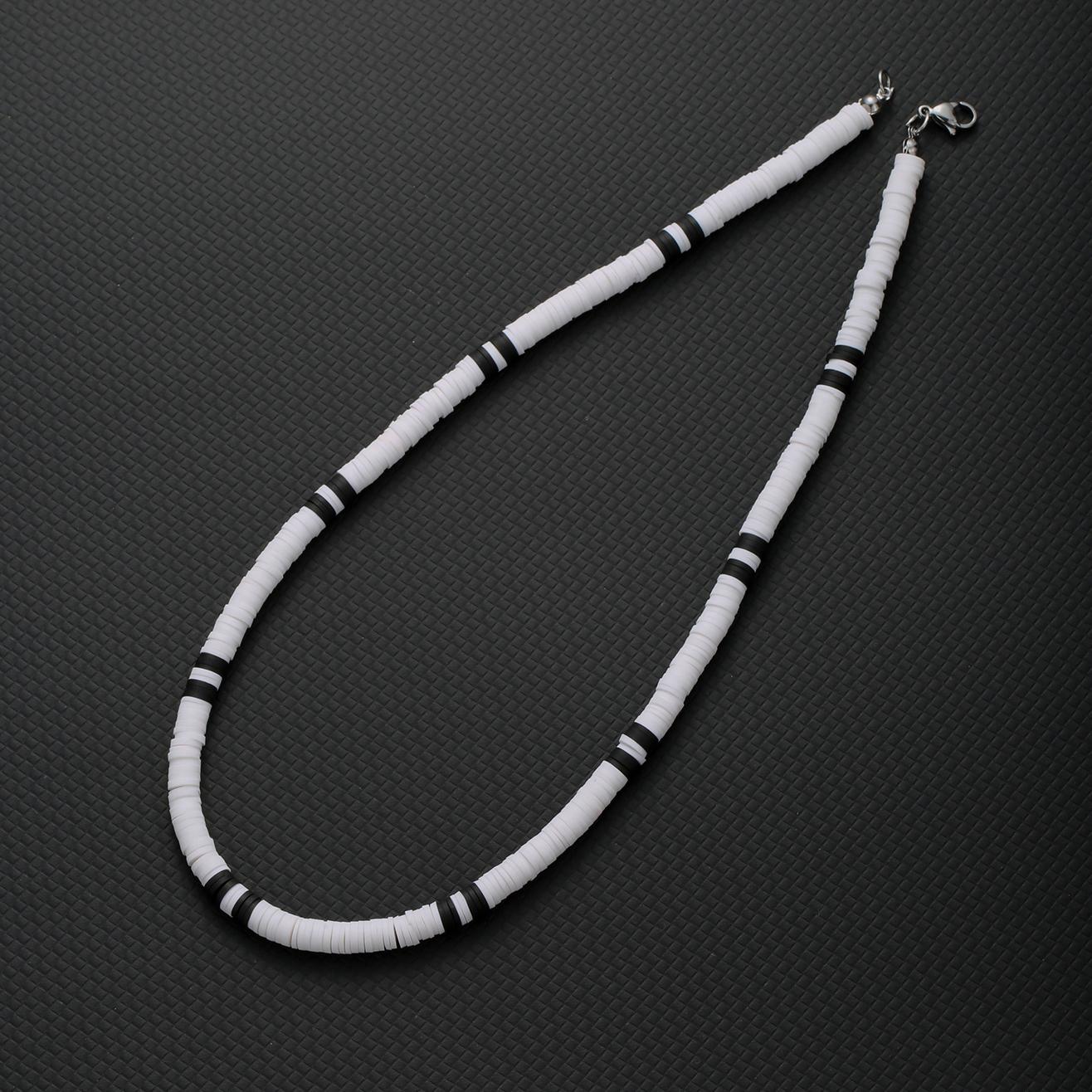 Ожерелье Hombre Bohemia Белый Черный Мягкие Полимерные Бусины Мужское Collier Homme Мужское Ожерелье для Мужчин Женщин Collana Uomo