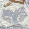 Plus-size Ladies Summer Sweet Lace Edge Ice Silk Cotton Crotch Antibacterial Hip-lifting Mid Waist Triangle Briefs