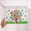 Cute Rabbit Carpet Kawaii Cartoon Bunny Rug for Boys Girls Lovely Animal Easter Rabbit Door Mat Non Slip Spring Flowers Bath Mat