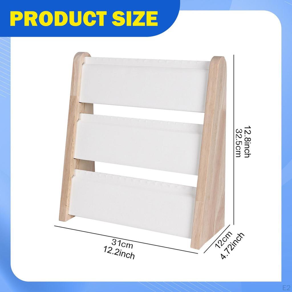 3 Tier Necklace Display Stand Chains Holder Wood Freestanding Jewelry Organizer Rack for