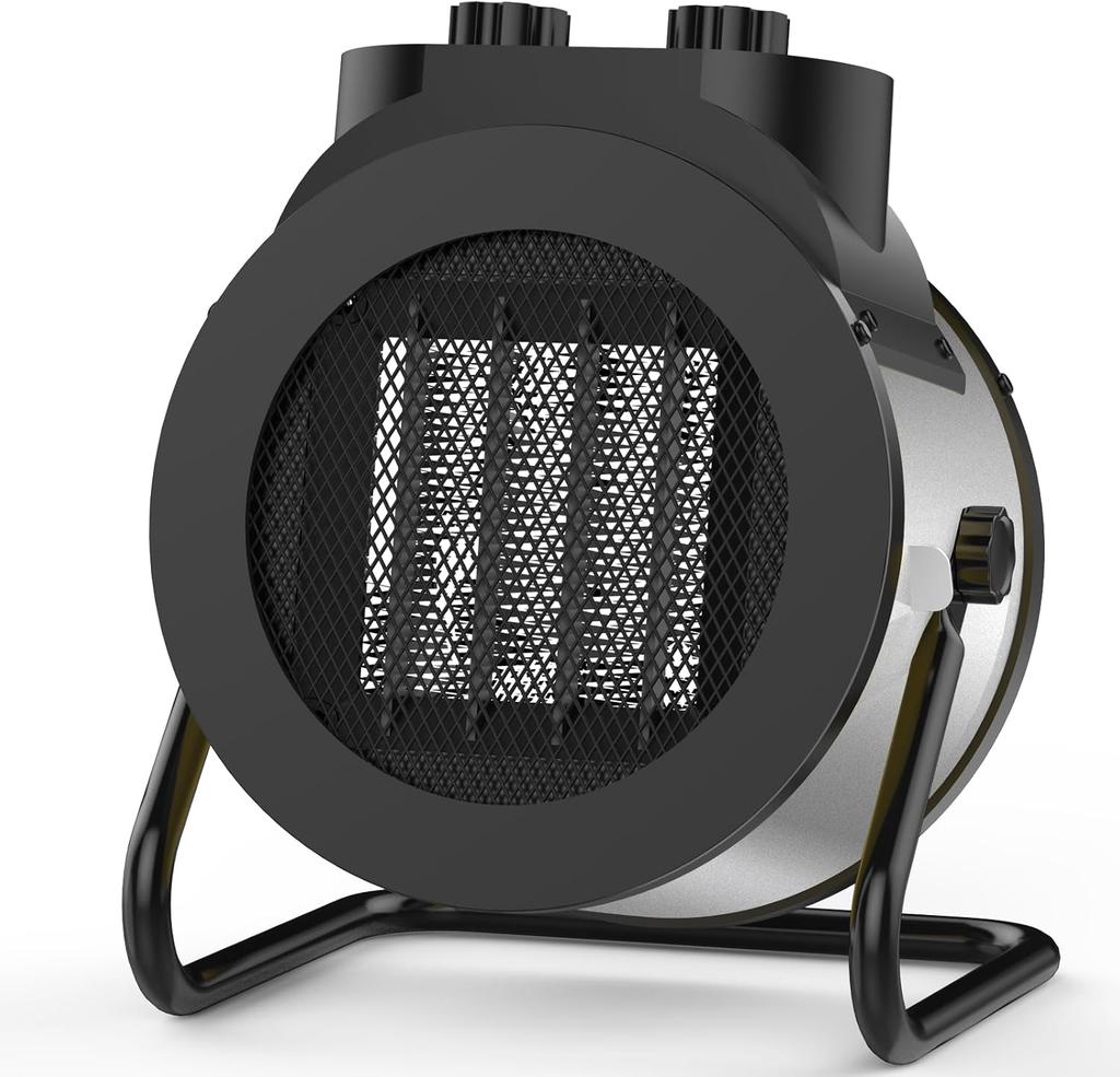 1500W Electric Space Heater with 90 Adjustable Angle, Overheat Protection, Heater for Garage, Office, Indoor Use