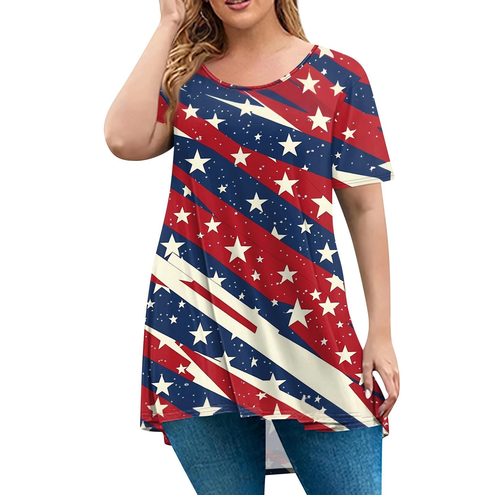 

Женская мода большого размера с круглым вырезом и коротким рукавом, повседневный свободный пуловер с принтом XL арбуз красный