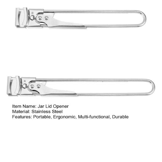 2 Stück Verstellbarer Glasdeckelöffner Edelstahl Dosenöffner Multifunktionaler Flaschenglasdeckelgreifer für Arthritis Schwache Hände Manuelles Küchenzubehör