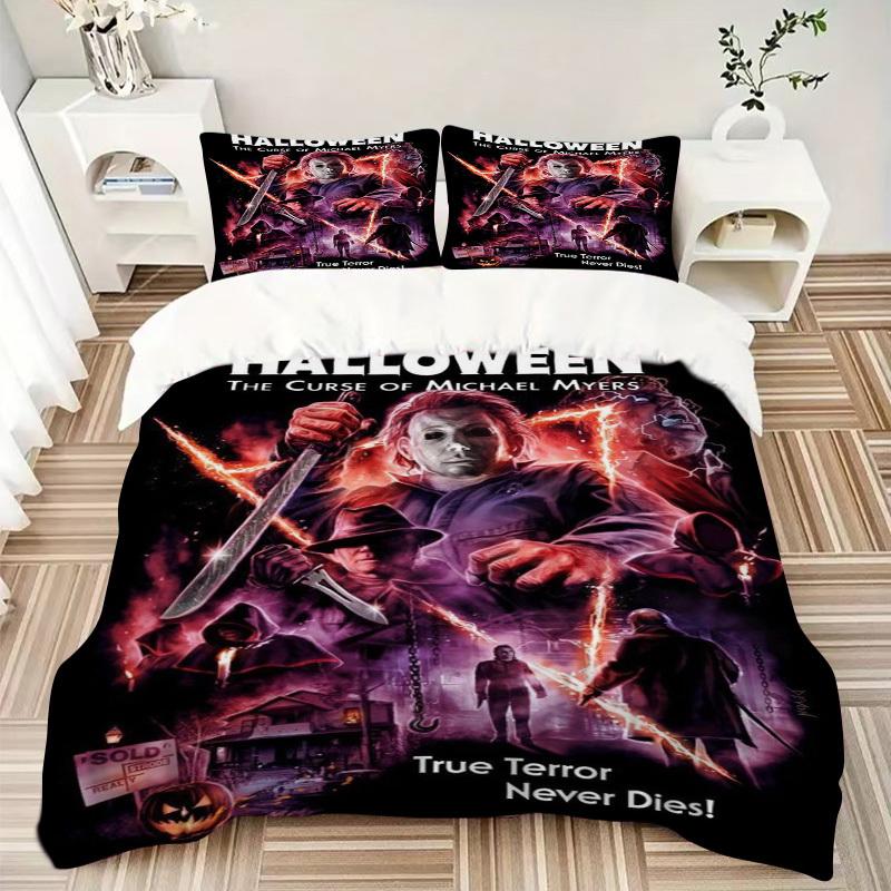 Halloween: The Curse of Michael Myers Bedding Set Comforter Cover Gift for Bedroom,Includes 1 Cover and 2 Pillowcases, No InsertB556