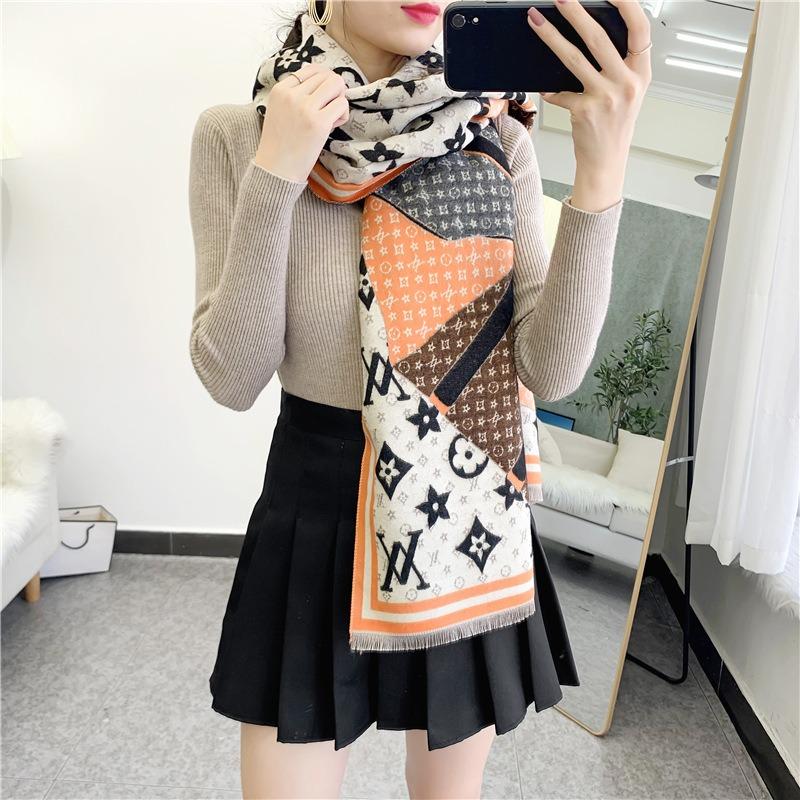 New umbrella letter imitation cashmere scarf women's winter versatile warm medium and long shawl women's source
