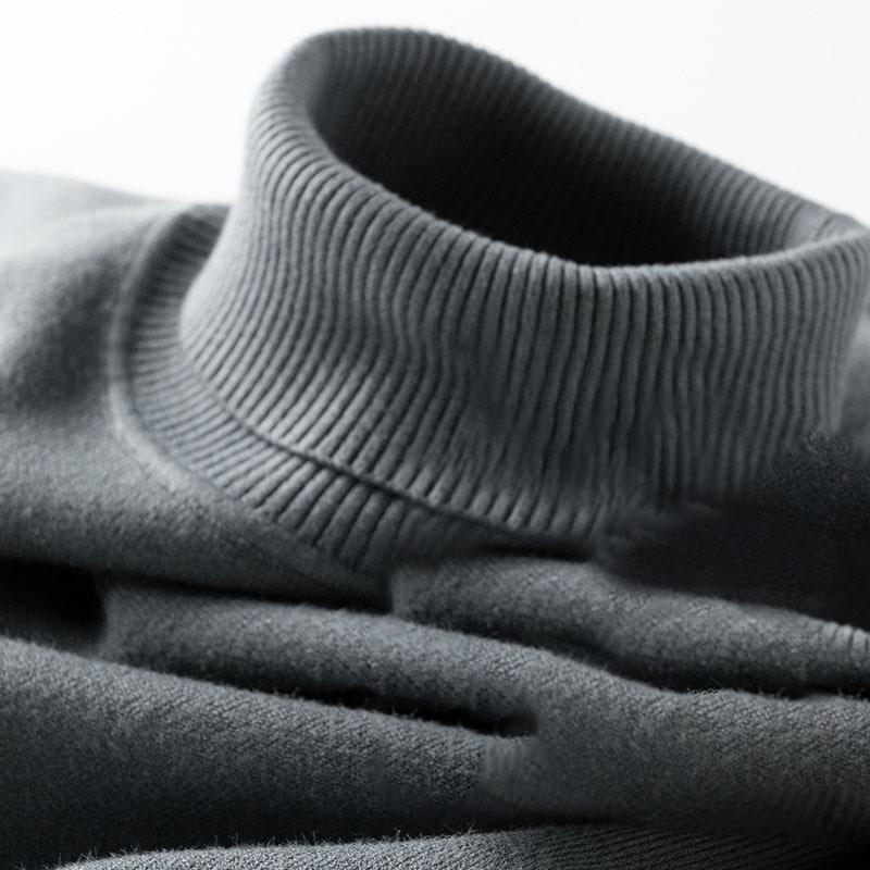 Men's High Neck Velvet-Lined Winter Sweater