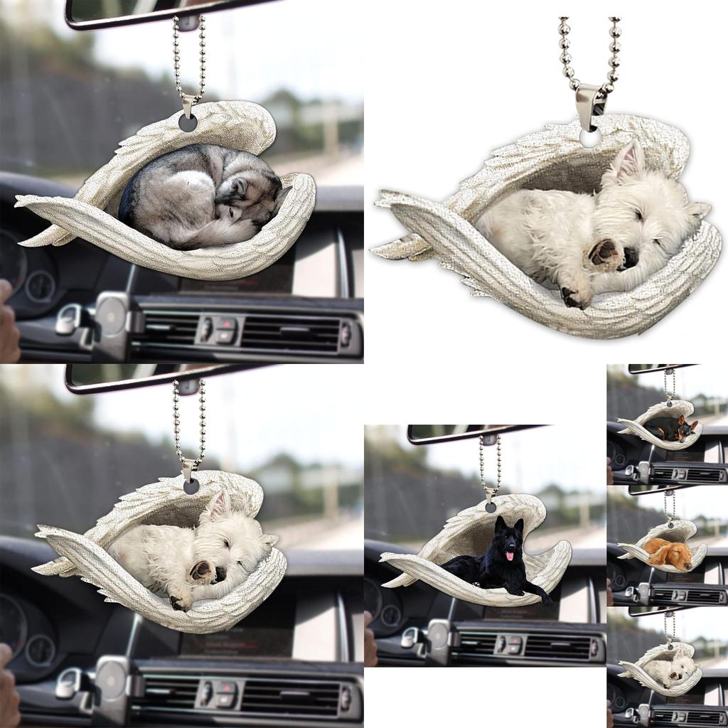 Colorful Cartoon Style Car Accessories With Angel Wings For Dog Lovers Charm
