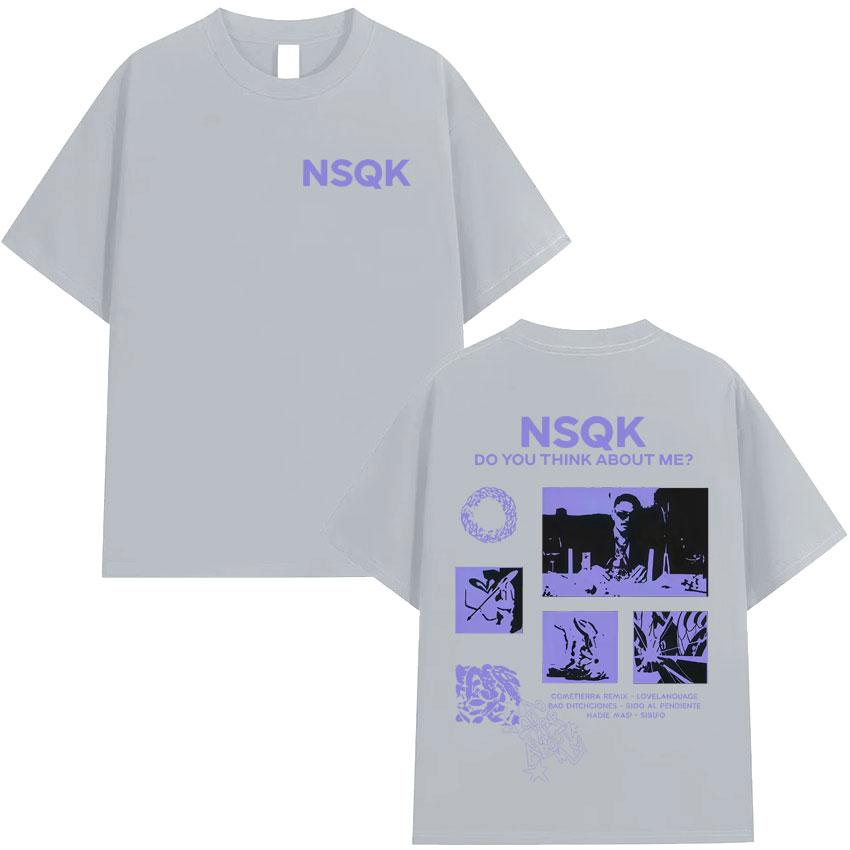 Rapper Nsqk Tour Do You Think about Me Harajuku Print Tshirt Hipster Mens Oversized Tee Shirt High Quality Loose Pop Y2K Tshrit